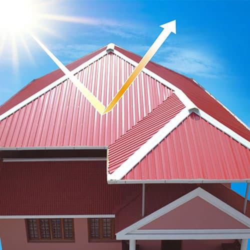 A house with a red DURASHINE EXTENXIO roof extension