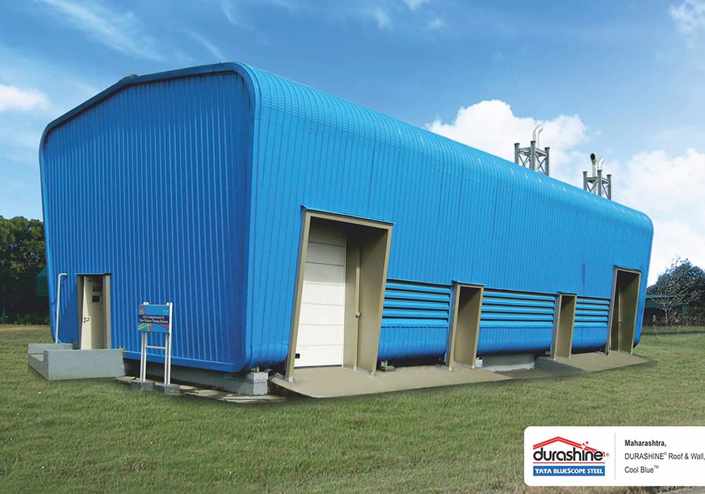 A building roofed with DURASHINE LongLine crimp sheets