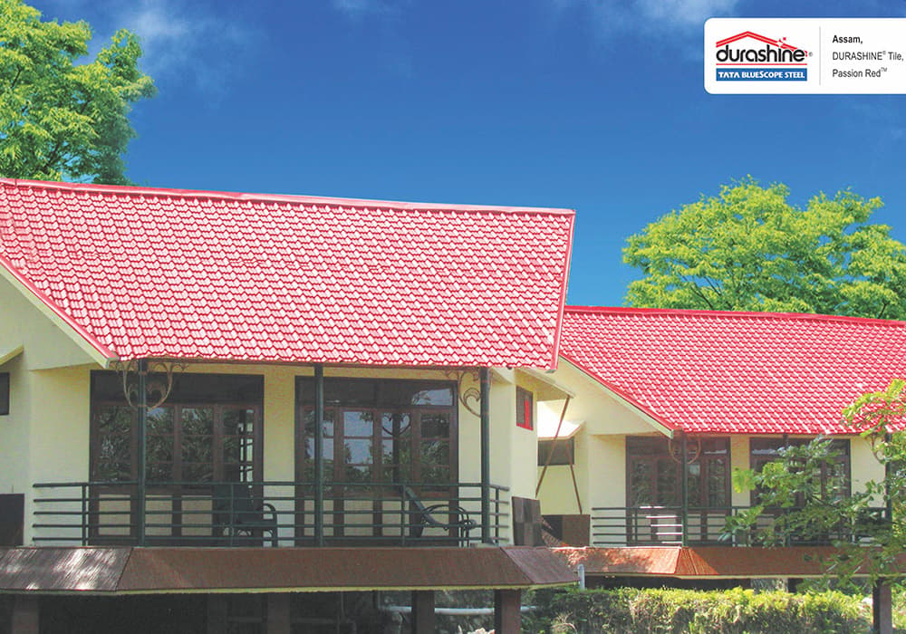 A building roofed with DURASHINE steel tiles