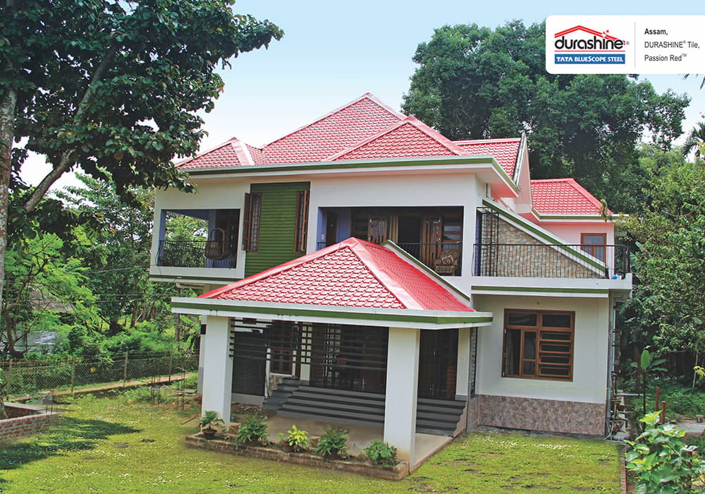 A building roofed with DURASHINE steel tiles